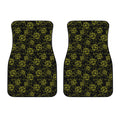 Black And Yellow Daffodil Pattern Print Front Car Floor Mats