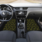 Black And Yellow Daffodil Pattern Print Front Car Floor Mats