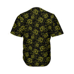 Black And Yellow Daffodil Pattern Print Men's Baseball Jersey