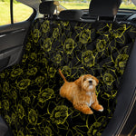 Black And Yellow Daffodil Pattern Print Pet Car Back Seat Cover