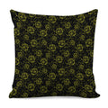 Black And Yellow Daffodil Pattern Print Pillow Cover