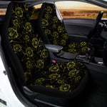 Black And Yellow Daffodil Pattern Print Universal Fit Car Seat Covers