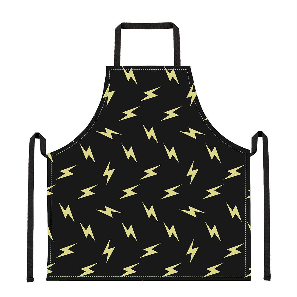 Black And Yellow Lightning Pattern Print Apron