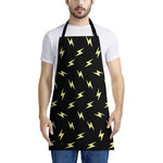 Black And Yellow Lightning Pattern Print Apron