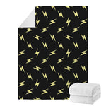Black And Yellow Lightning Pattern Print Blanket