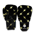 Black And Yellow Lightning Pattern Print Boxing Gloves