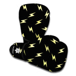 Black And Yellow Lightning Pattern Print Boxing Gloves