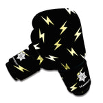 Black And Yellow Lightning Pattern Print Boxing Gloves