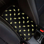 Black And Yellow Lightning Pattern Print Car Center Console Cover