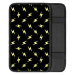 Black And Yellow Lightning Pattern Print Car Center Console Cover