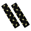 Black And Yellow Lightning Pattern Print Car Seat Belt Covers