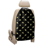 Black And Yellow Lightning Pattern Print Car Seat Organizers