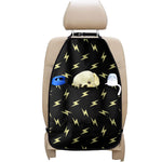 Black And Yellow Lightning Pattern Print Car Seat Organizers