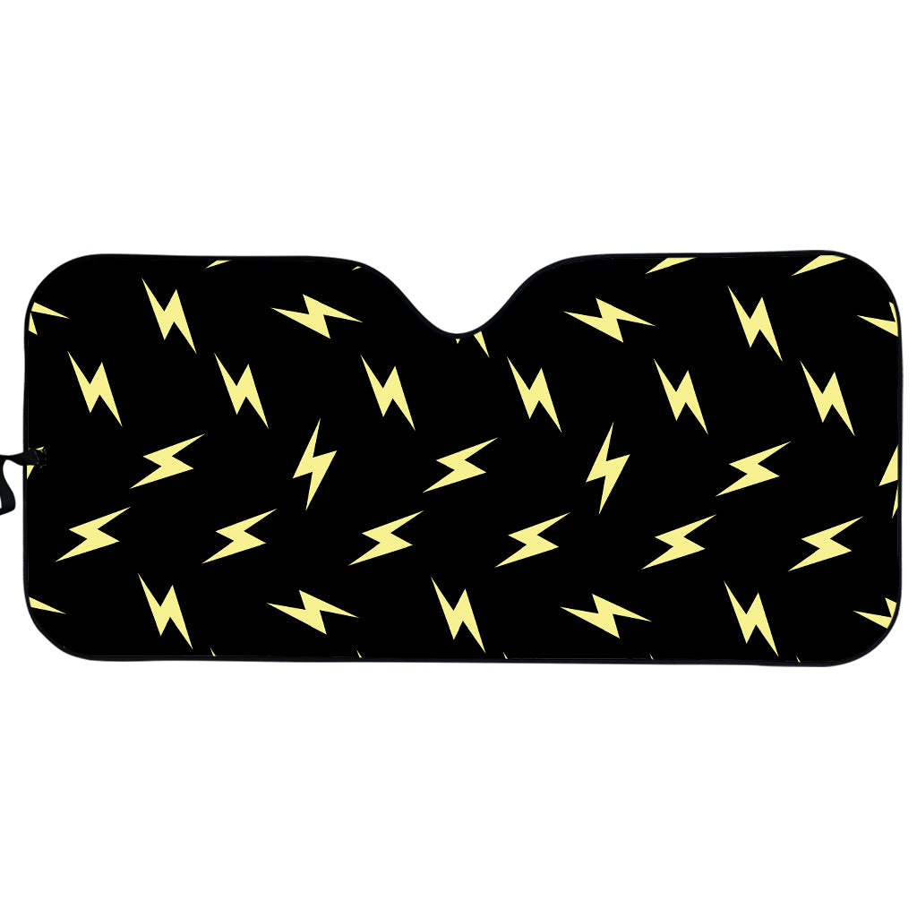 Black And Yellow Lightning Pattern Print Car Sun Shade