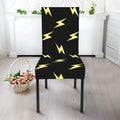 Black And Yellow Lightning Pattern Print Dining Chair Slipcover