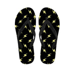 Black And Yellow Lightning Pattern Print Flip Flops