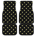 Black And Yellow Lightning Pattern Print Front and Back Car Floor Mats