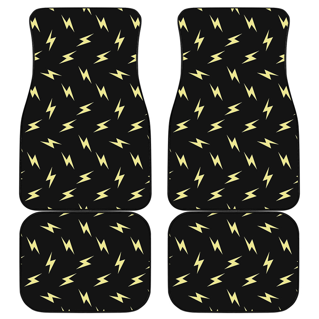 Black And Yellow Lightning Pattern Print Front and Back Car Floor Mats