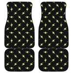 Black And Yellow Lightning Pattern Print Front and Back Car Floor Mats