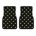 Black And Yellow Lightning Pattern Print Front Car Floor Mats