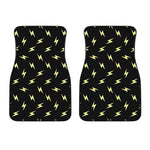 Black And Yellow Lightning Pattern Print Front Car Floor Mats