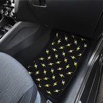 Black And Yellow Lightning Pattern Print Front Car Floor Mats