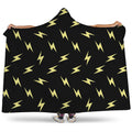 Black And Yellow Lightning Pattern Print Hooded Blanket