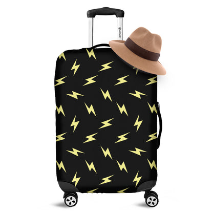 Black And Yellow Lightning Pattern Print Luggage Cover