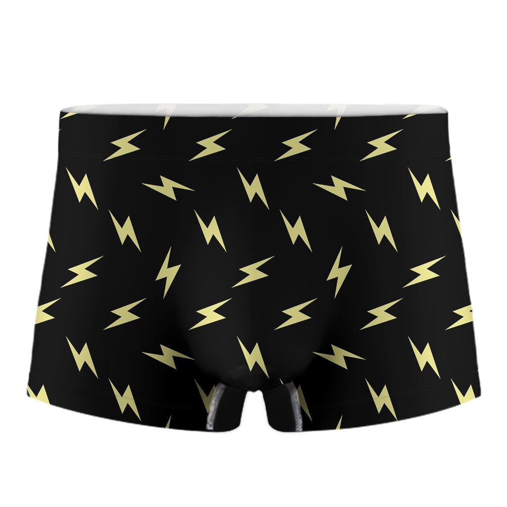 Black And Yellow Lightning Pattern Print Men's Boxer Briefs