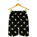 Black And Yellow Lightning Pattern Print Men's Shorts