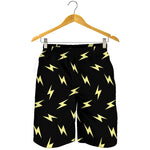 Black And Yellow Lightning Pattern Print Men's Shorts