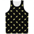 Black And Yellow Lightning Pattern Print Men's Tank Top
