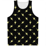 Black And Yellow Lightning Pattern Print Men's Tank Top