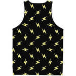 Black And Yellow Lightning Pattern Print Men's Tank Top
