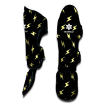 Black And Yellow Lightning Pattern Print Muay Thai Shin Guard