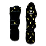 Black And Yellow Lightning Pattern Print Muay Thai Shin Guard