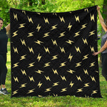 Black And Yellow Lightning Pattern Print Quilt