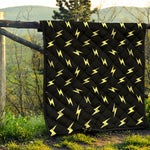 Black And Yellow Lightning Pattern Print Quilt