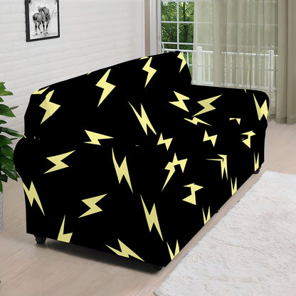 Black And Yellow Lightning Pattern Print Sofa Cover