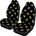 Black And Yellow Lightning Pattern Print Universal Fit Car Seat Covers