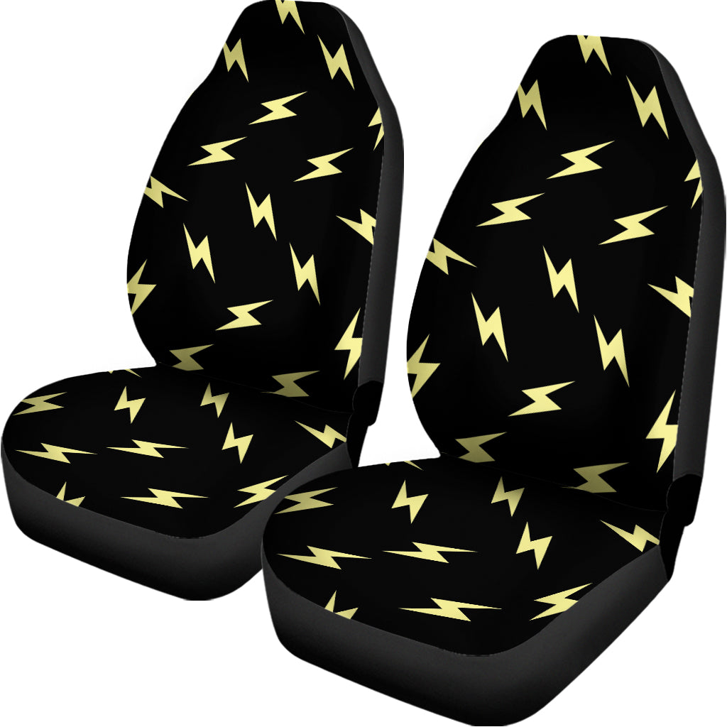 Black And Yellow Lightning Pattern Print Universal Fit Car Seat Covers