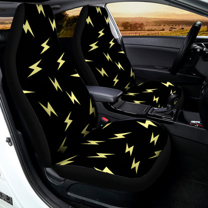 Black And Yellow Lightning Pattern Print Universal Fit Car Seat Covers