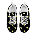 Black And Yellow Lightning Pattern Print White Sneakers