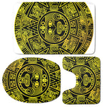 Black And Yellow Maya Calendar Print 3 Piece Bath Mat Set