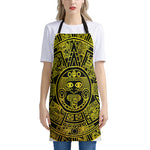 Black And Yellow Maya Calendar Print Apron