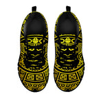Black And Yellow Maya Calendar Print Black Sneakers