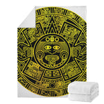 Black And Yellow Maya Calendar Print Blanket