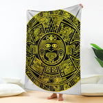 Black And Yellow Maya Calendar Print Blanket