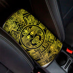 Black And Yellow Maya Calendar Print Car Center Console Cover
