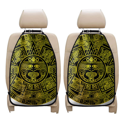 Black And Yellow Maya Calendar Print Car Seat Organizers